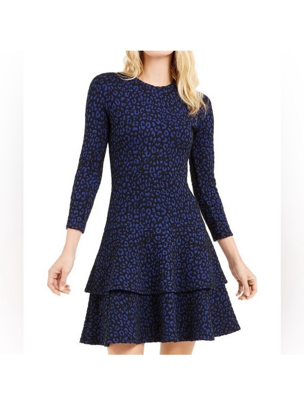 Michael Kors Leopard Print Tiered Dress